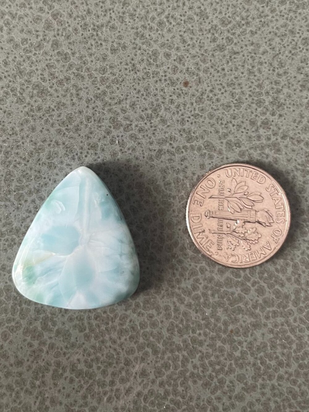 Larimar Aqua White Triangle Cabochon